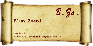 Blun Zseni névjegykártya
